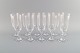 11 René Lalique Chenonceaux champagnefløjter i klart mundblæst krystalglas. Midt ...
