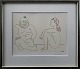 Pablo Picasso Litografi med passerpartout i sort ramme.Signeret og nummeret i trykket 27/1-54 ...