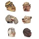 Sæt på seks 
dekorative 
masker i fuld 
størrelse fra 
italiensk 
gadeteater
Cirka år 
1930-40