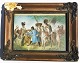 Miniature maleri med Napoleon med officerer før et slag
