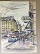 Kai Molter (1903-77):Hotell Astoria, Vasagatan 10 i Stockholm.Tusch og akvarel på papir ...