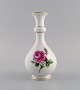 Meissen Pink Rose vase i håndmalet porcelæn med guldkanter. Tidligt 1900-tallet.Måler: 18 x ...