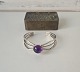 N.E.From 
vintage bangle 
in sterling 
silver with 
large amethyst 
Stamped: 
N.E.From - 
Sterling - ...