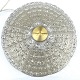 Orrefors, Loftlampe i messing & glas, 40cm diameter, 10cm høj, Design Carl Fagerlund *Pæn stand*