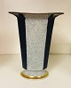 Royal Copenhagen Krakele Vase med Blå kanter i meget fin stand, 1 sort. H 18 cm