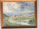 Aage Strand (1910-75):Landskab fra Næsby Dale ved Løgstør.Olie på lærred.Sign.: Aage ...