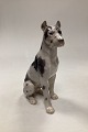 Bing og Grøndahl Figur af Siddende Grand Danois Hund No 2038Måler 24cm x 18,5cm ( 9.45 inch x ...