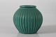 Christian Jensens Lervarefabrik, ThistedStor Art Deco keramisk vase i rillet stílfra ...