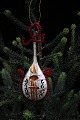 Gammel glas 
juleornament i 
form af 
mandolin fra 
omkring 30érne. 
H:15cm.