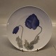 005 Kgl. Dekorative platte 20.3 cm med blå valmue præ 1923 malernr 53  fra  Royal Copenhagen I ...