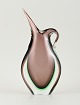 Murano lilla/grøn/klar vase i mundblæst kunstglas.Italiensk design, 1960'erne.Måler: H 30,0 ...