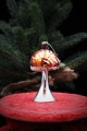 Gammelt glas juleornament / juletræspynt , lampe fra omkring 1920-50. H:8,5cm.