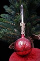 Gammelt glas juleornament / juletræspynt med engel fra omkring 1900-20. H:17cm.