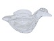 Cofrac Verrier kunstglas fra Frankrig, figur/skål af fugl i klart glas.Mærket i ...