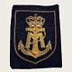 Stof emblem, Maritim, Med monogram, 8cm bred, 10cm høj *Pæn stand*