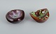 Vallauris, 
Frankrig, to 
keramikskåle i 
farvestrålende 
glasurer.
1960/70’erne.
Signeret.
I ...