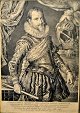 Portræt af kong 
Christian IV. 
1625. 
Kobberstik. 
Udfærdiget af 
Joannes Muller, 
efter maleri af 
...