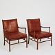 Ole Wanscher 
To lænestole 
model PJ 149 
'Colonial 
Chair'(Kolonistol), 
med stel af 
palisander, ...