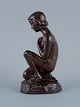 Borch for Just Andersen. Art Deco skulptur af ung nøgen kvinde.I flot stand med mindre ...