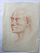Robert Büchtger (1862-1951):Portræt af ældre mand.Rødkridt på papir.Sign.: usigneretUden ...