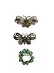 Vintage brocher med sommerfugle, sølv, herunder 925 sterlingsølv plus emalje