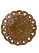 Antik tallerken / platte af beige-brunlig keramik med flet i relief til ophæng fra Søholm. ...