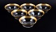 Rimpler Kristall, Zwiesel, Germany, six hand-blown crystal fingerbowls with gold rim decorated ...