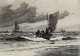 Carl Locher, 
fiskerbåd 
ankommer. 
Skagen.
Radering på 
papir. 1899.
Signeret i 
trykket og ...