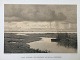 Adolph Kittendorff (1820-1902):"Flad Strand ved udløbet af en Aa - Bygevejr."Antagelig åen ...