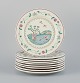 Villeroy & 
Boch, 
Luxembourg, et 
sæt på ni 
”American 
Sampler” 
tallerkner i 
porcelæn 
dekoreret med 
...