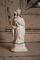 Dekorativ , gammel Madonna figur i porcelænaf Jomfru Maria med Jesusbarnet. Højde: 15cm.