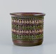 Bitossi, 
Italien, 
keramik 
urtepotteskjuler 
med geometrisk 
mønster og 
glasur i grøn, 
brune og ...