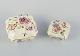 Zsolnay, 
Ungarn, to 
lågkrukker i 
porcelæn 
håndmalet med 
blomstermotiver 
og insekter på 
...