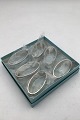 W & S Sørensen Silver Dobbeltriflet Old Danish Napkin Ring Set (6)  Measures 5.4 cm x 2.8 cm ...