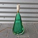 Klar grøn glas lampeProducent ukendt, måske SvenskHøjde 40 cmBredde 15 cmDybde 9 cm
