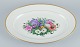 Bing & 
Grøndahl, stort 
ovalt 
serveringsfad 
håndmalet med 
polykrome 
blomstermotiver 
og ...