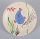 Stig Lindberg for Gustavsberg. "Löja" plate. Hand-painted with a fish motif. 
Satirical illustration with Swedish text.