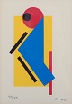 Bengt Orup (1916-1996), svensk kunstner, farvelitografi på papir.