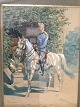 Karl Hansen-Reistrup (1863-1929):Gardehusar til hest.Akvarel på papir.Sign.: K. Hansen ...