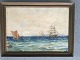 Axel Bülow (20 årh):Marine.Akvarel på papir.Kopi efter Johan Neumann (1860-1940)27x38 ...