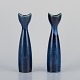 Stig Lindberg for Gustavsberg, Sweden. A pair of "Azur" ceramic vases with glaze 
in azure blue shades. Hand-painted.
