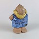 Figur af 
keramik, 
udformet som en 
skaldet mand 
med skæg og 
blåt tøj
Design Kurt 
...