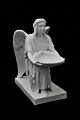 Antik Thorvaldsen engle figur i biscuit af dåbens engel fra Bing & Grøndahl. Stemplet. Måler: ...