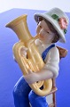 Bing & Grøndahl 
årsfigur "Det 
lille orkester" 
Marie spiller 
på tuba, højde 
10 cm. Kunstner 
: ...