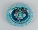 Elio Schiavon 
(1925-2004), 
Italien. Unika 
keramikskål 
indlagt med 
blåt glas i 
bunden.
Glasur i ...
