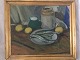 Axel Ulmer 
(1884-1961):
Opstilling på 
bord med fisk, 
citron m.v. 
1929.
Olie på 
lærred.
Sign.: ...