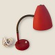 Rød retro bordlampe, Ca. 33cm høj, 12cm i diameter *Pæn stand*