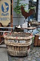 Large old French wine basket with a fine patina in strong wicker and with 
handle...