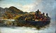 Engelsk 
kunstner (19. 
årh.): Ellens 
Isle, Loch 
Katrine. Olie 
på lærred. 
Signeret 
Decembr 1876. 
...