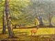 Dansk kunstner 
(19. årh): Et 
rådyr i en 
skov. Olie på 
lærred. 
Utydelig 
signeret. 45 x 
62 ...